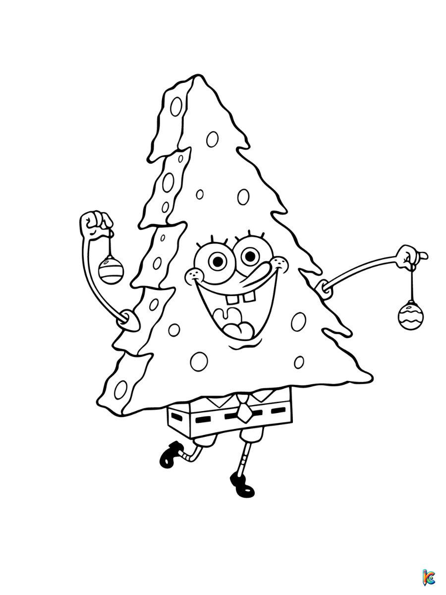 christmas spongebob coloring page
