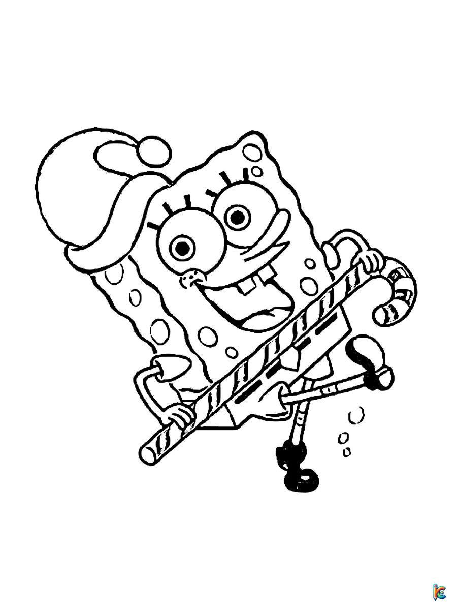 christmas spongebob coloring pages free