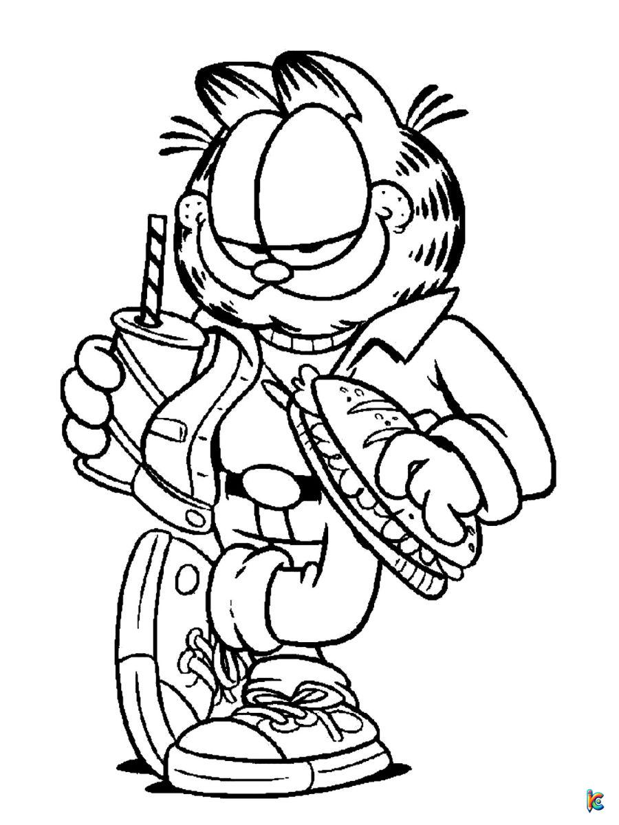 coloring book pages garfield