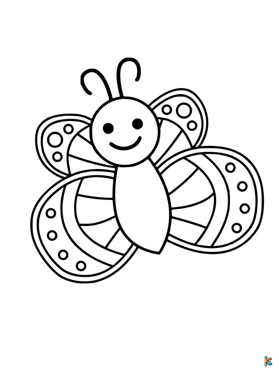 coloring page butterfly cute