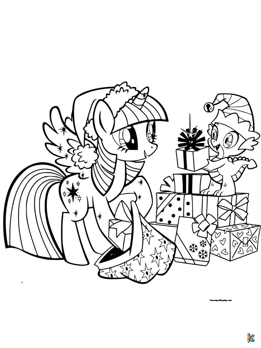 coloring page christmas my little pony