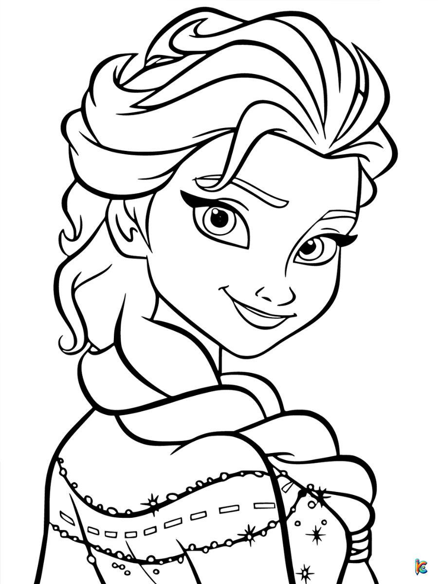 coloring page frozen elsa