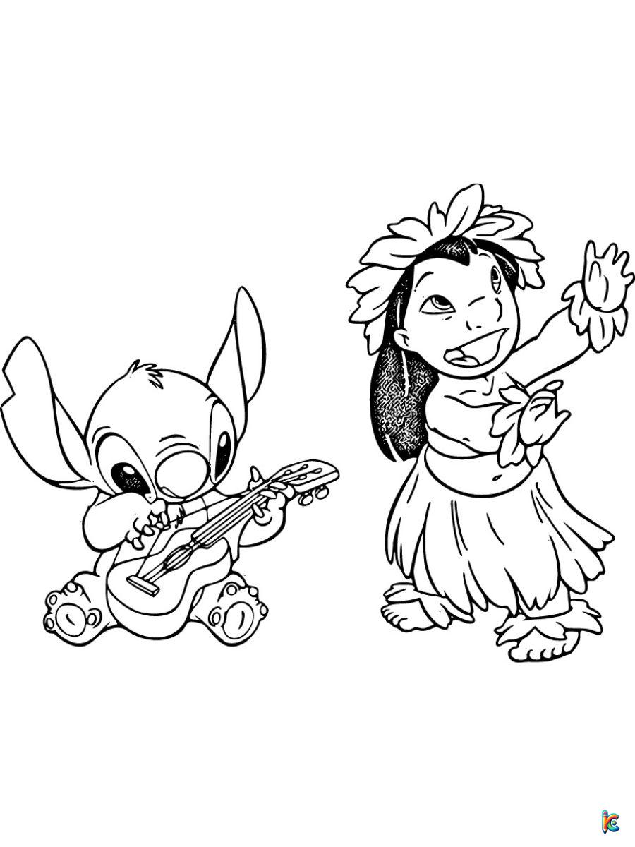 coloring page lilo and stitch
