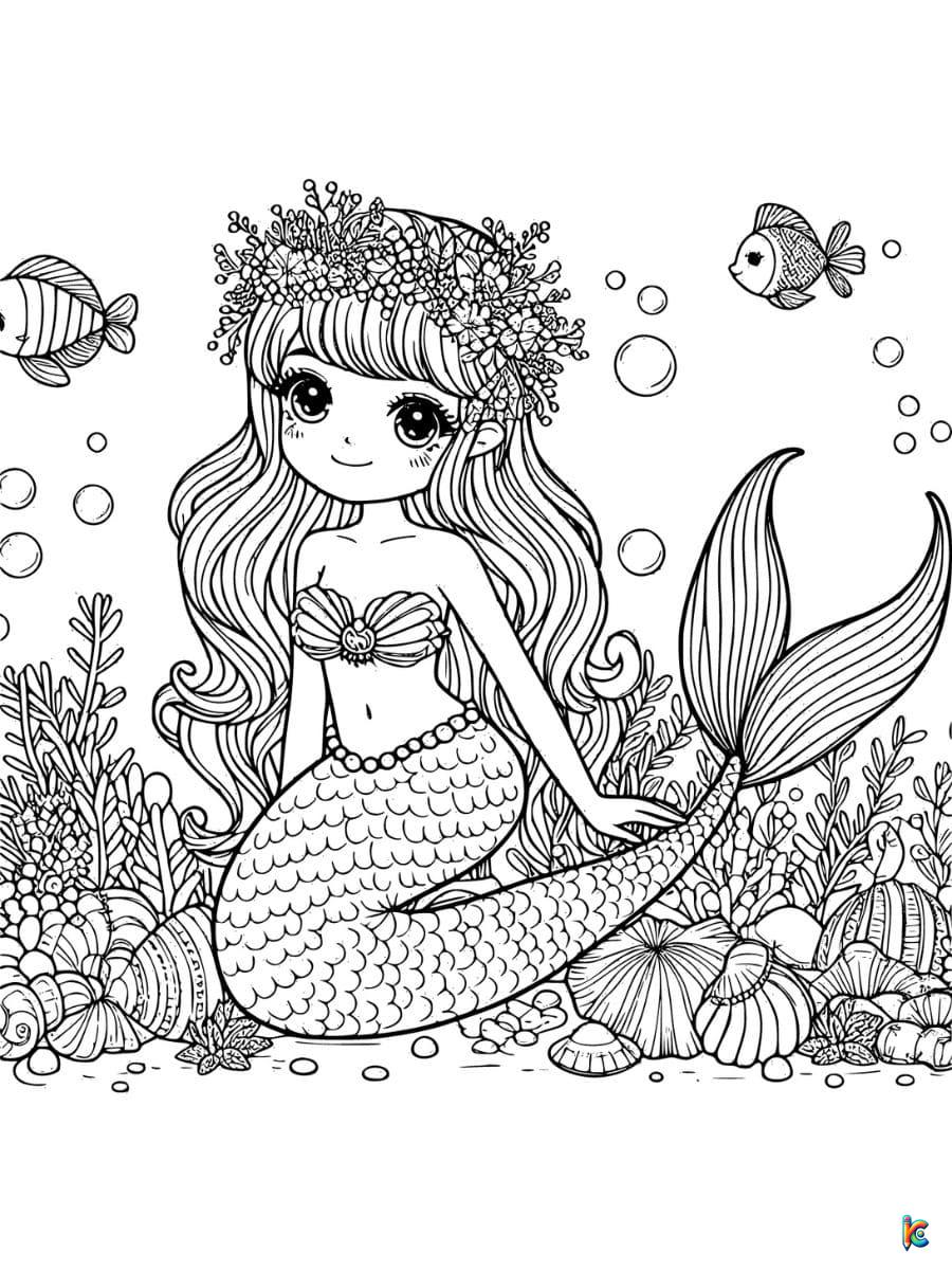 coloring page little mermaid