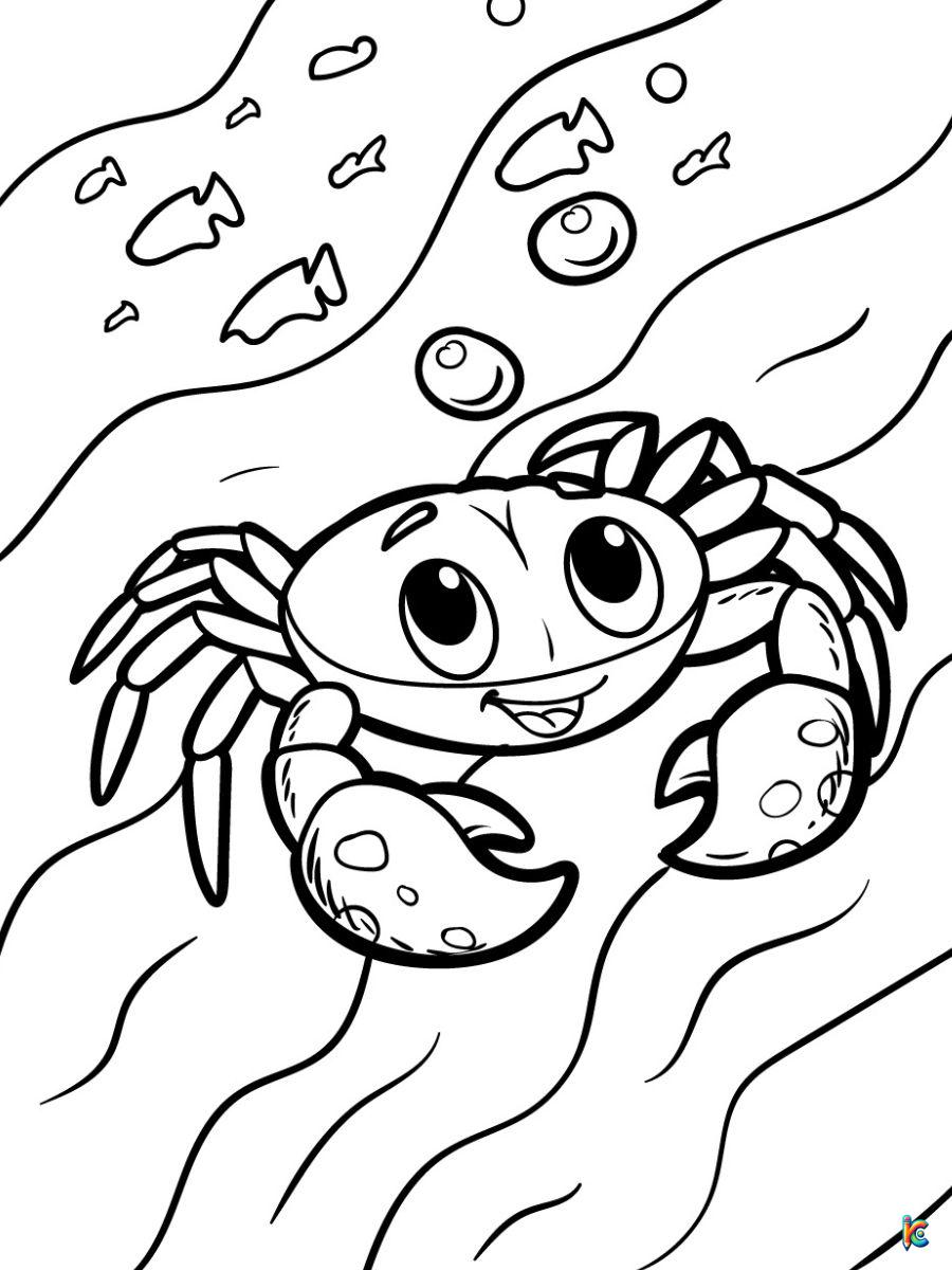 coloring page of a crab