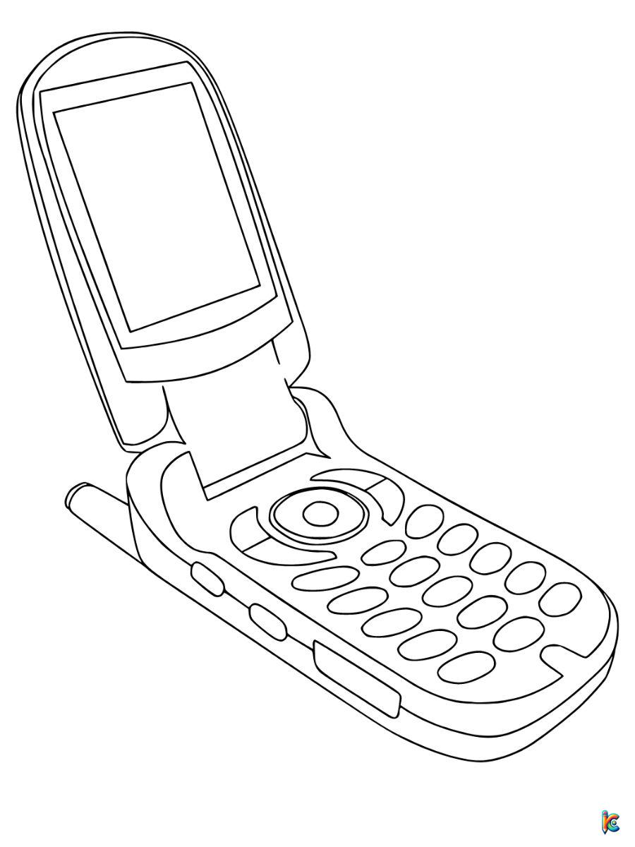 coloring page phone