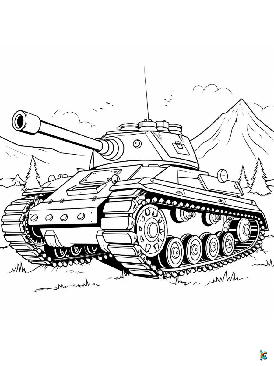 coloring page tank