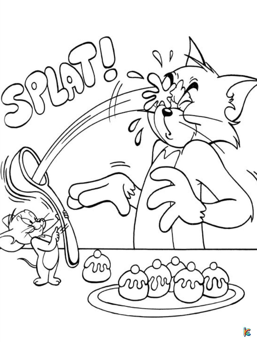 coloring page tom and jerry
