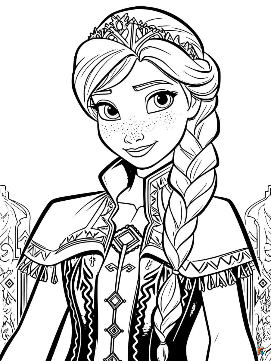 coloring pages anna frozen