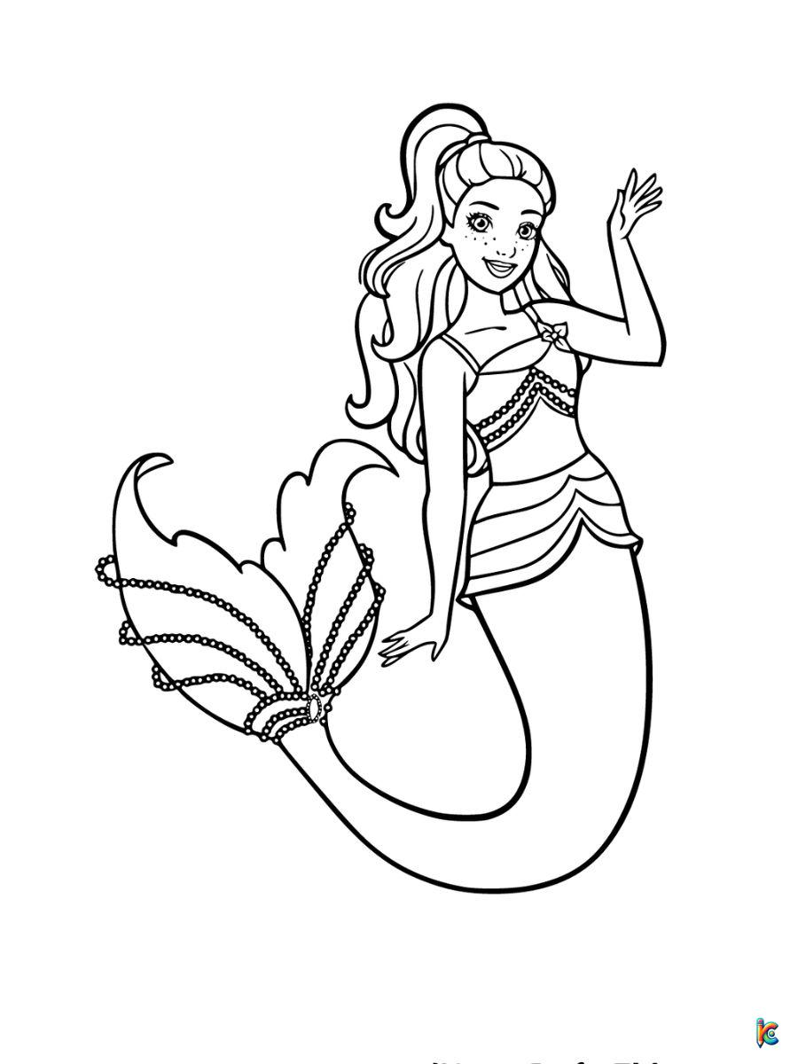 coloring pages barbie mermaid