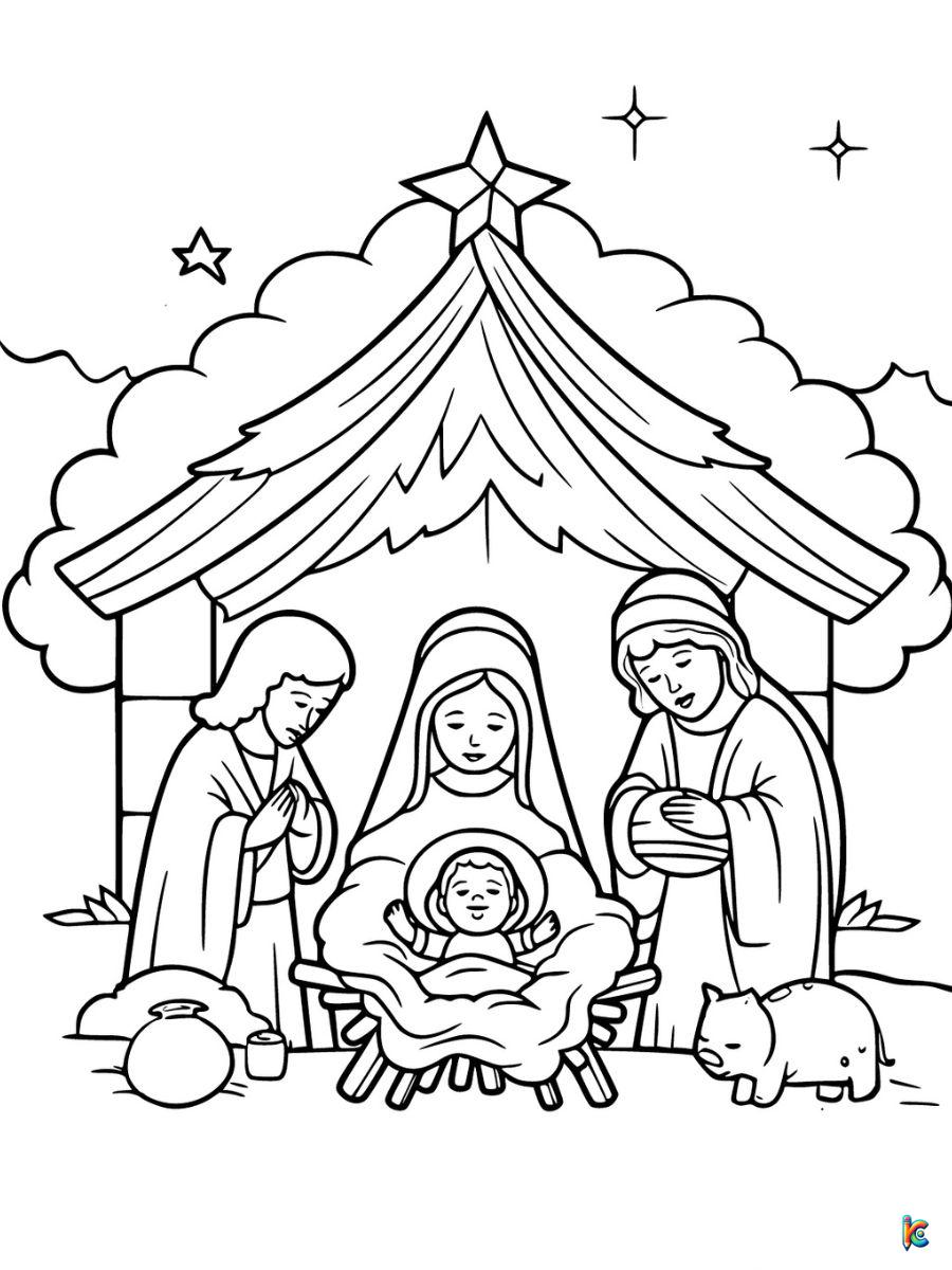 coloring pages christmas jesus