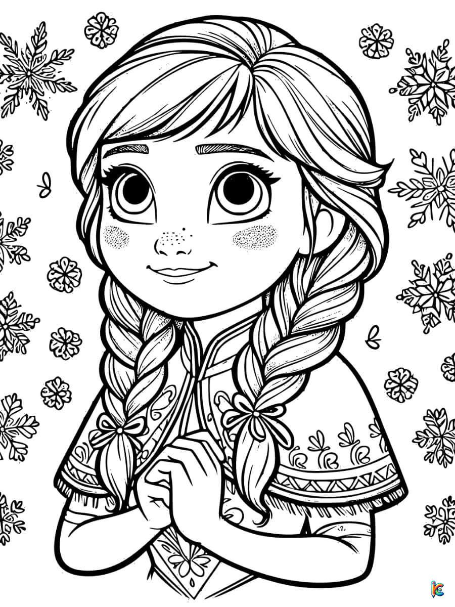 coloring pages frozen anna