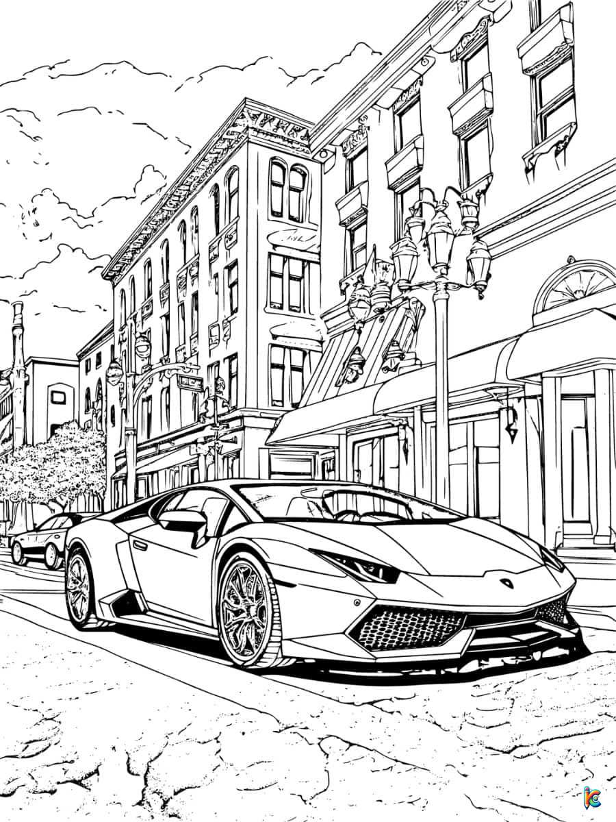 coloring pages of a lamborgini