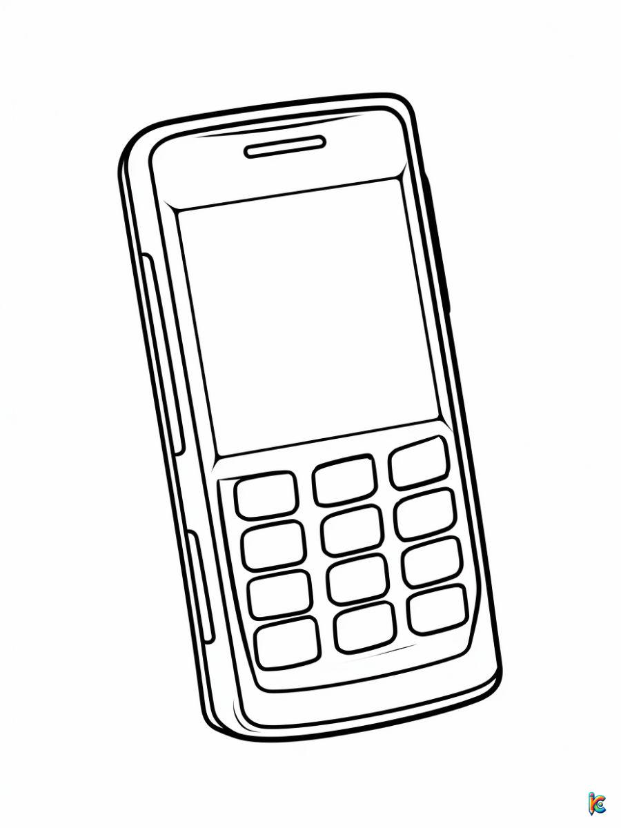 coloring pages of a phone