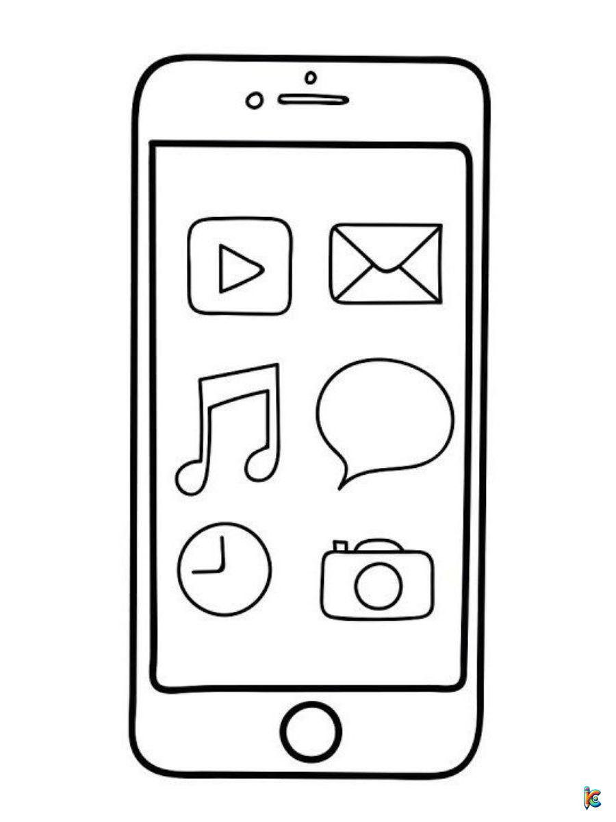 coloring pages of phones
