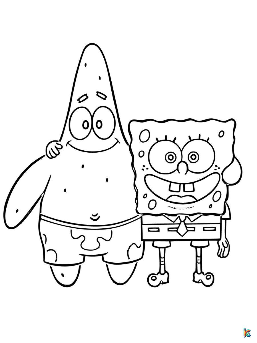 coloring pages of spongebob and patrick