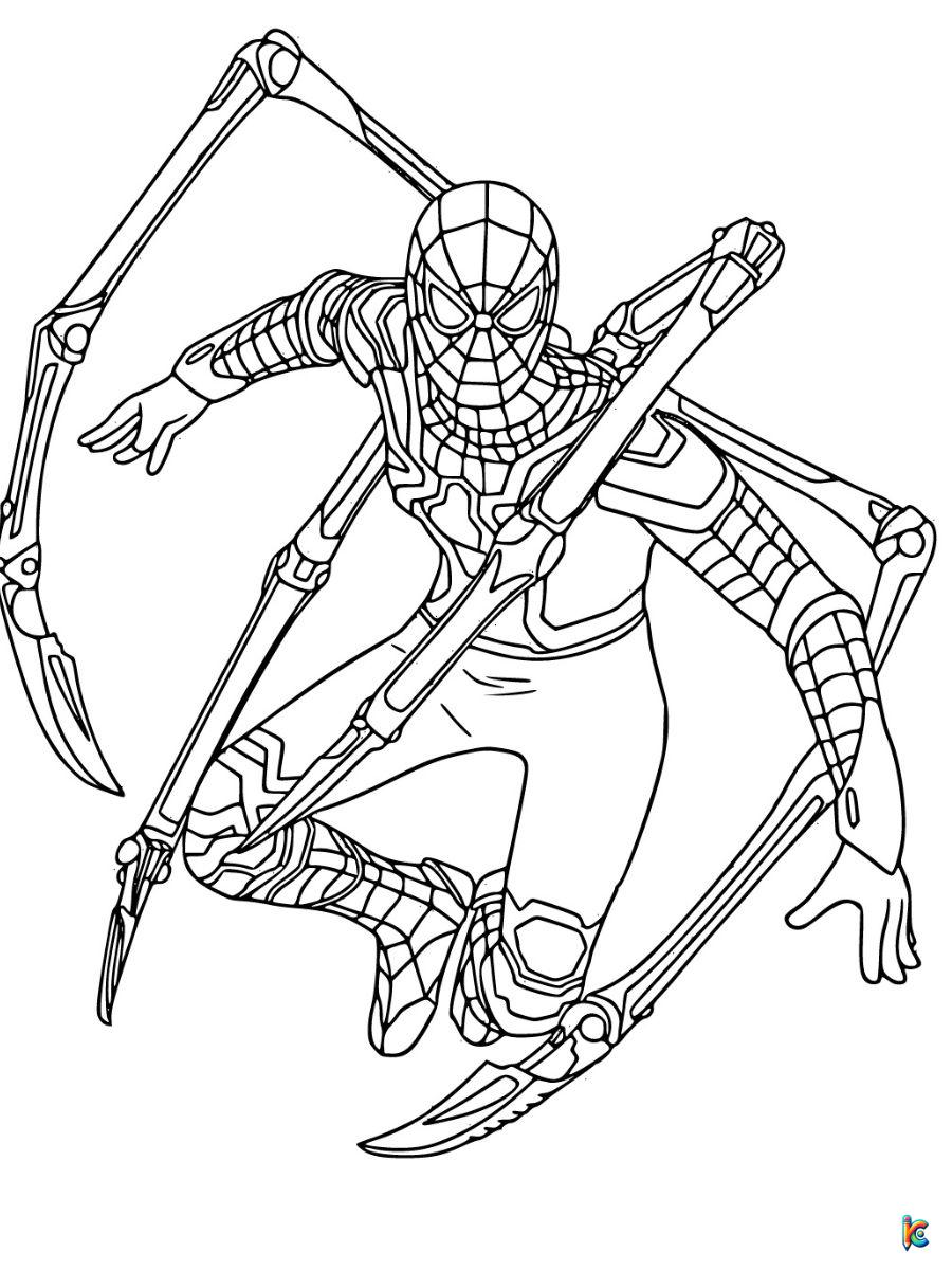 coloring pages spider man iron man