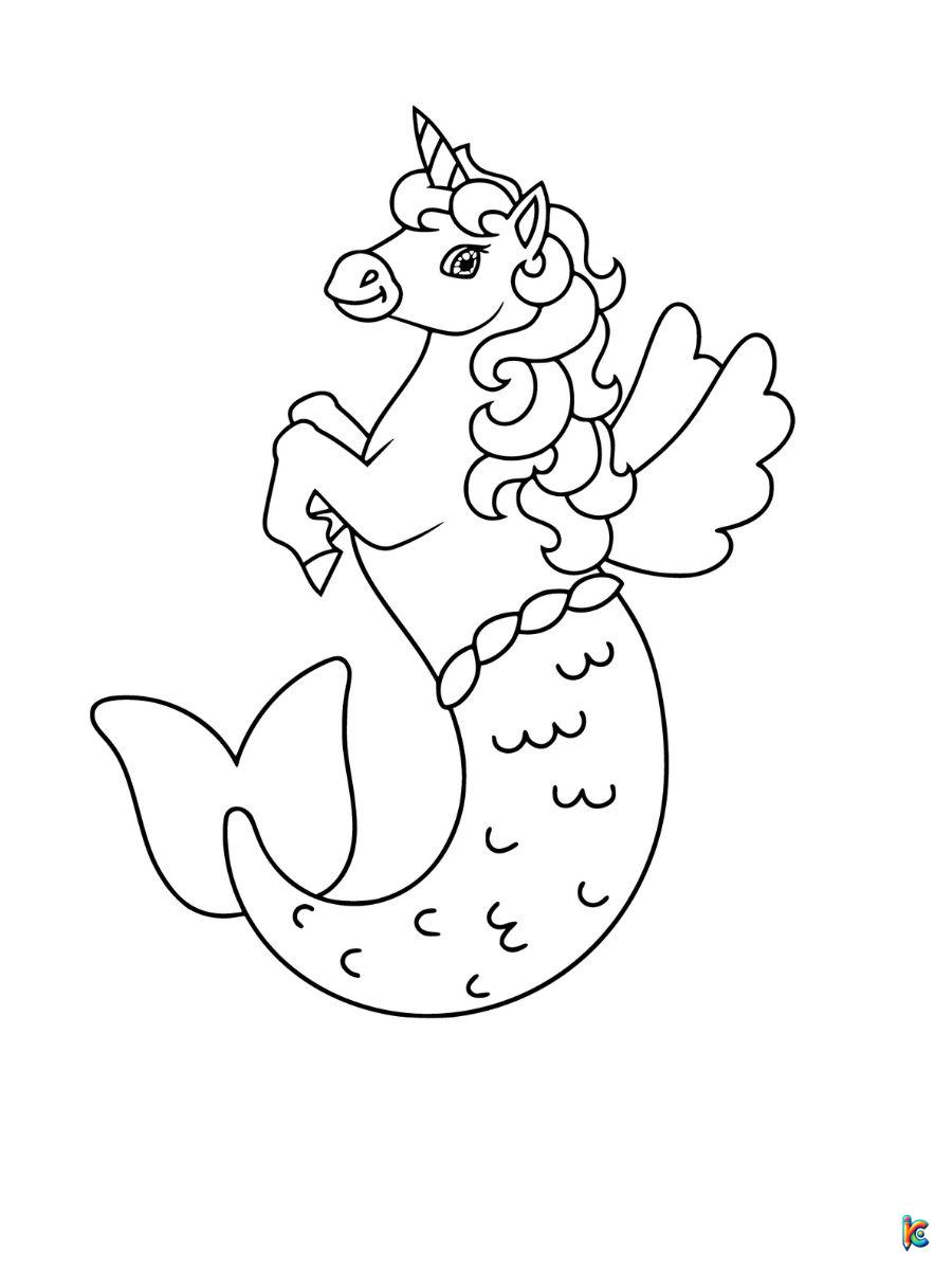coloring pages unicorn mermaid