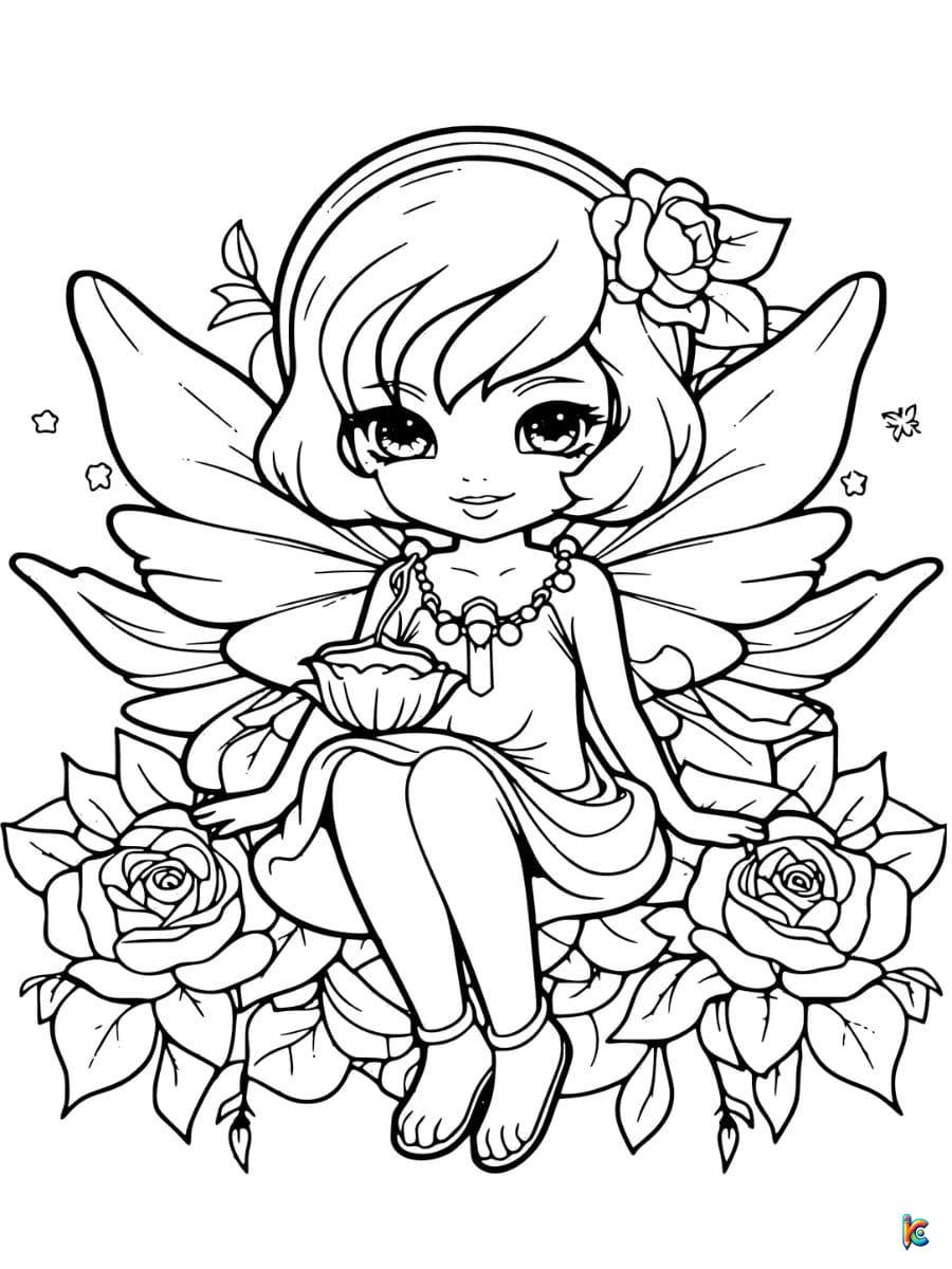 cute and easy fairy coloring pages