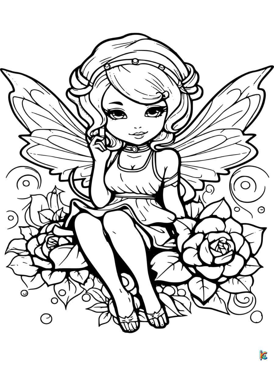 cute anime fairy coloring pages