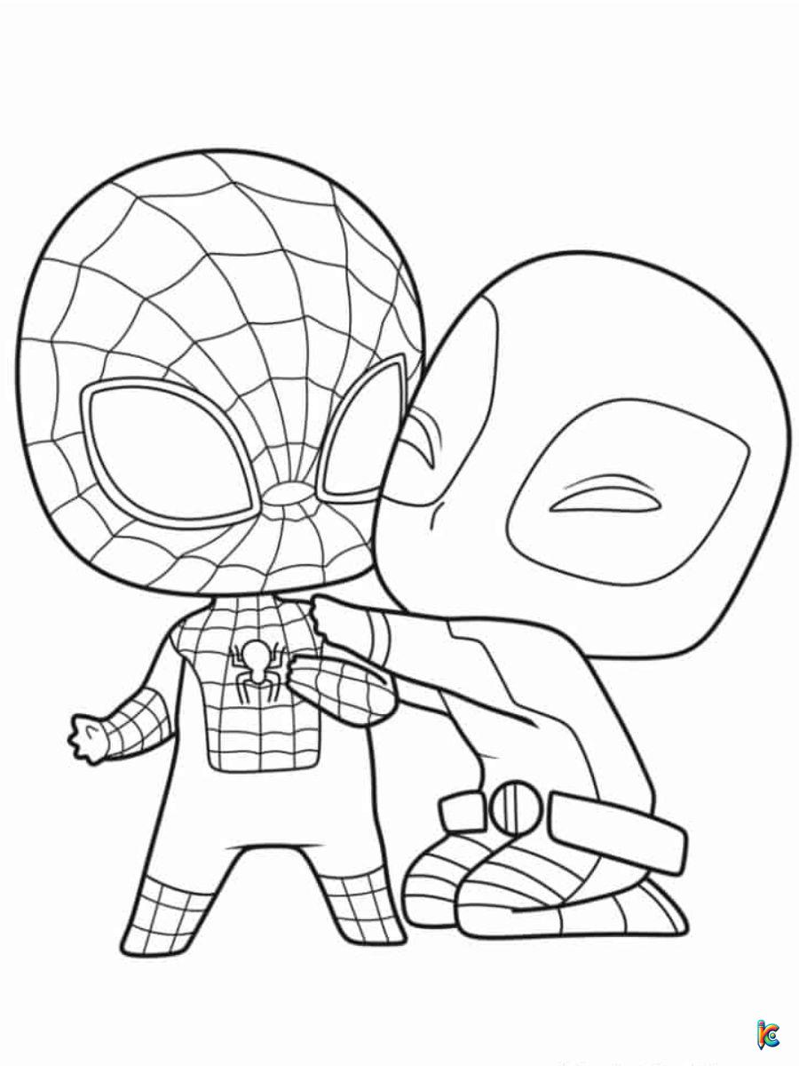 cute deadpool marvel coloring pages