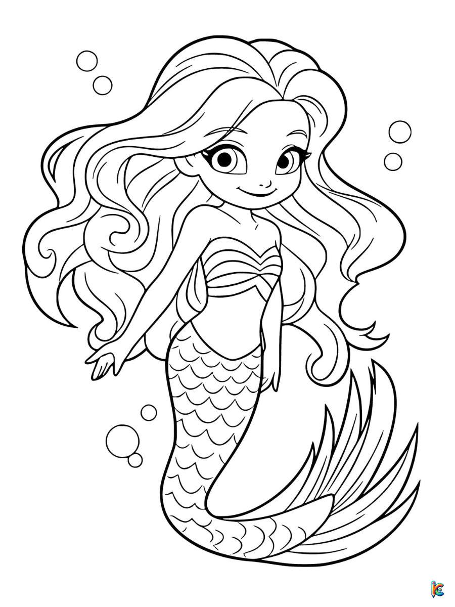 cute easy cute mermaid coloring pages
