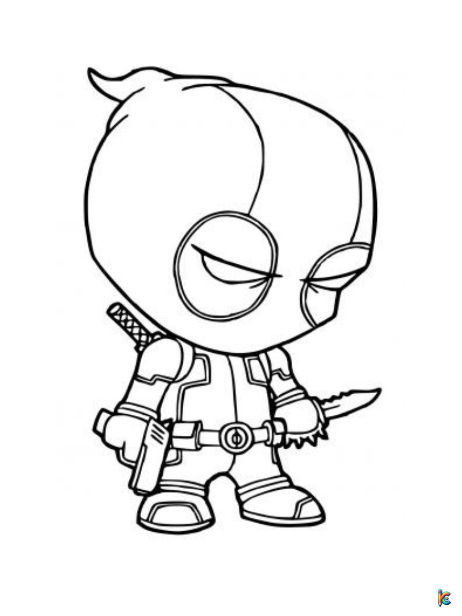 cute easy deadpool coloring pages