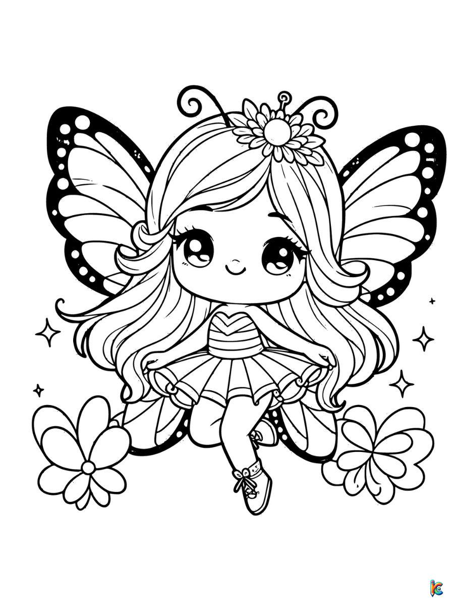 cute easy fairy coloring pages