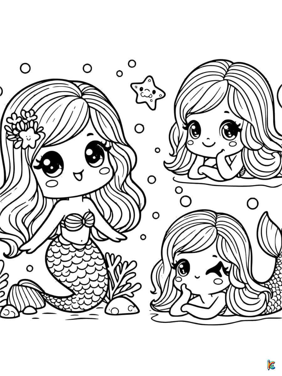 cute easy mermaid coloring pages
