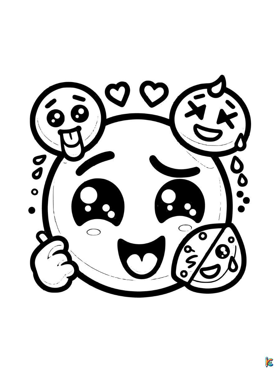 cute emoji coloring pages