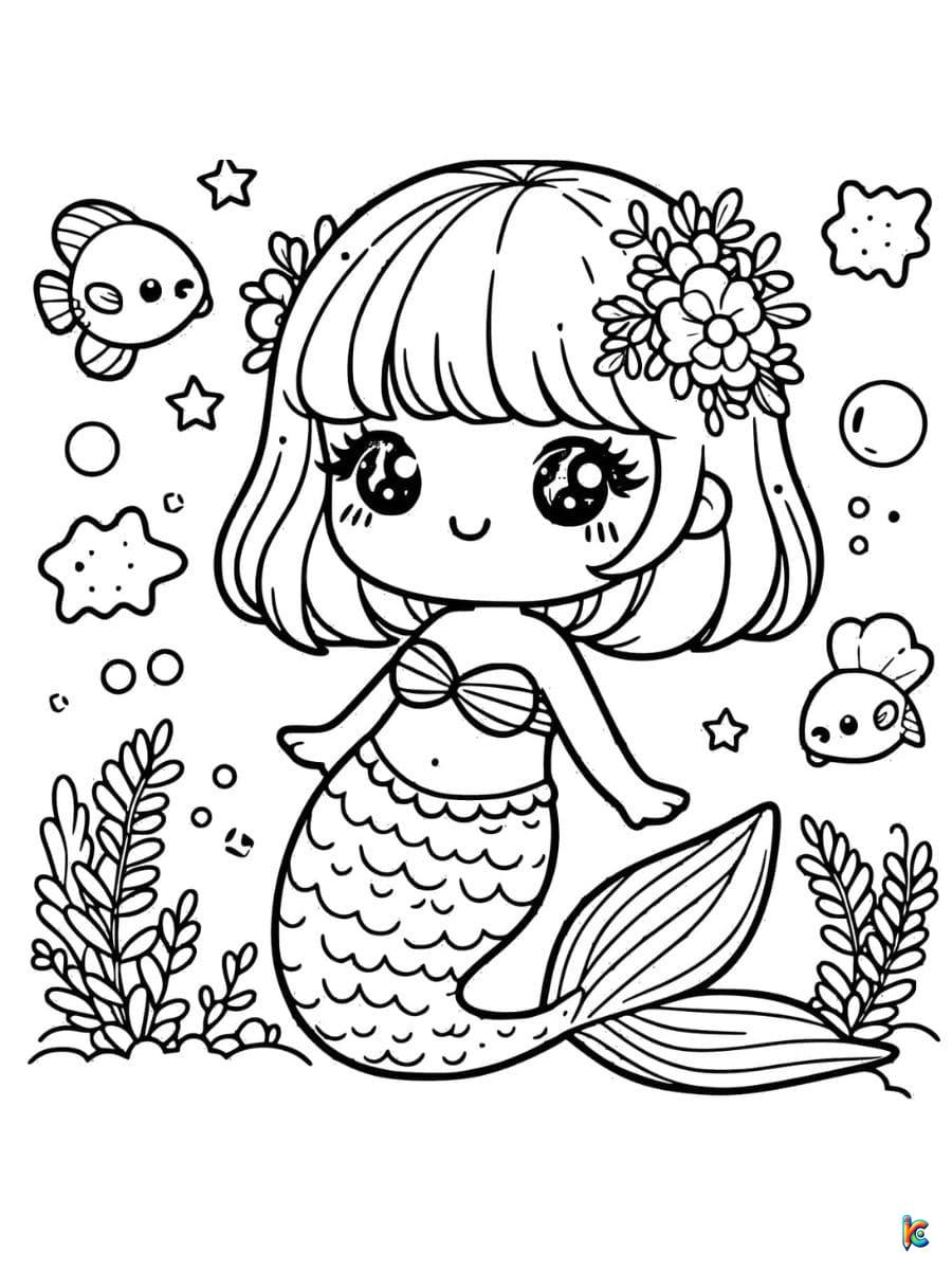 cute printable mermaid coloring pages