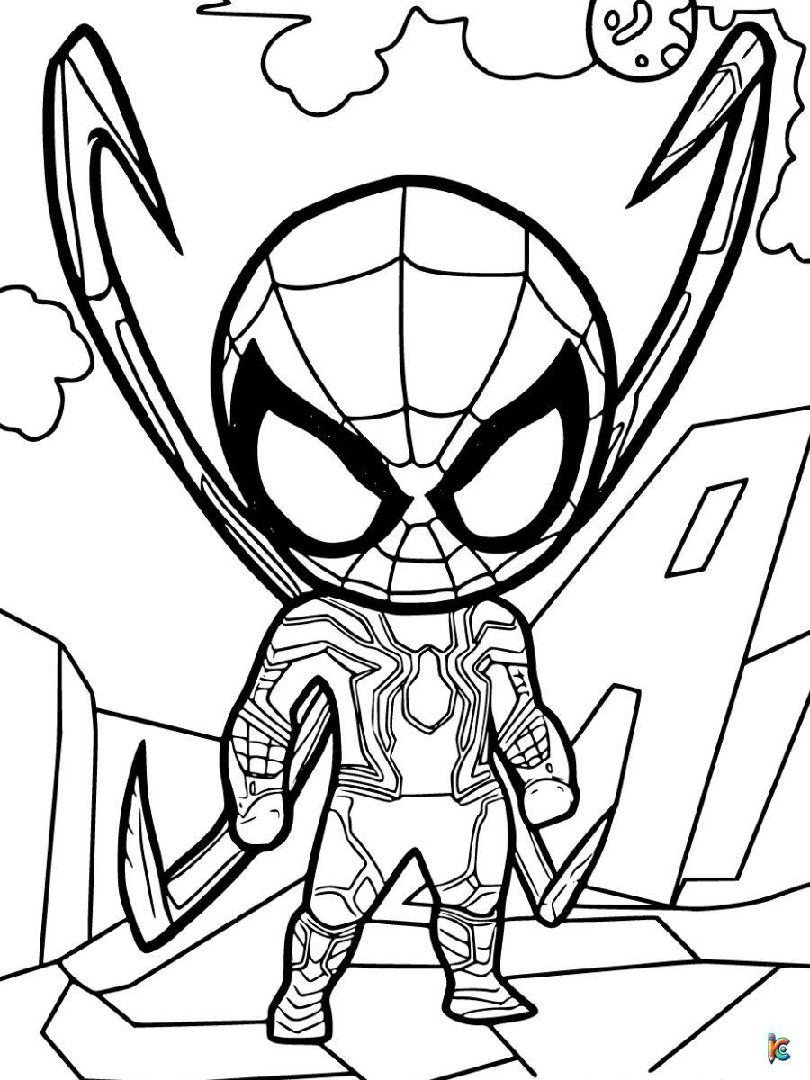 cute spider man coloring page