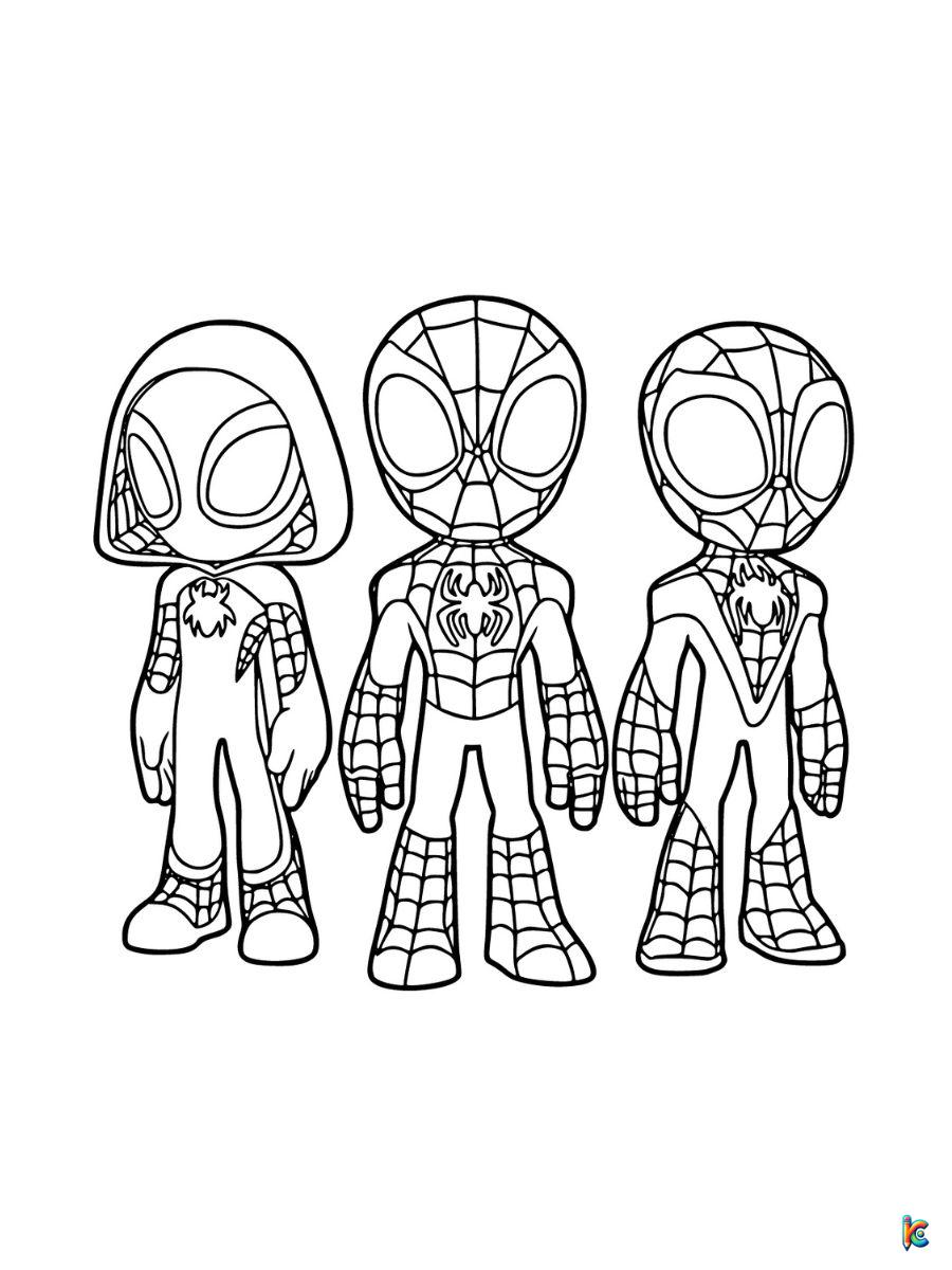 cute spider man coloring pages