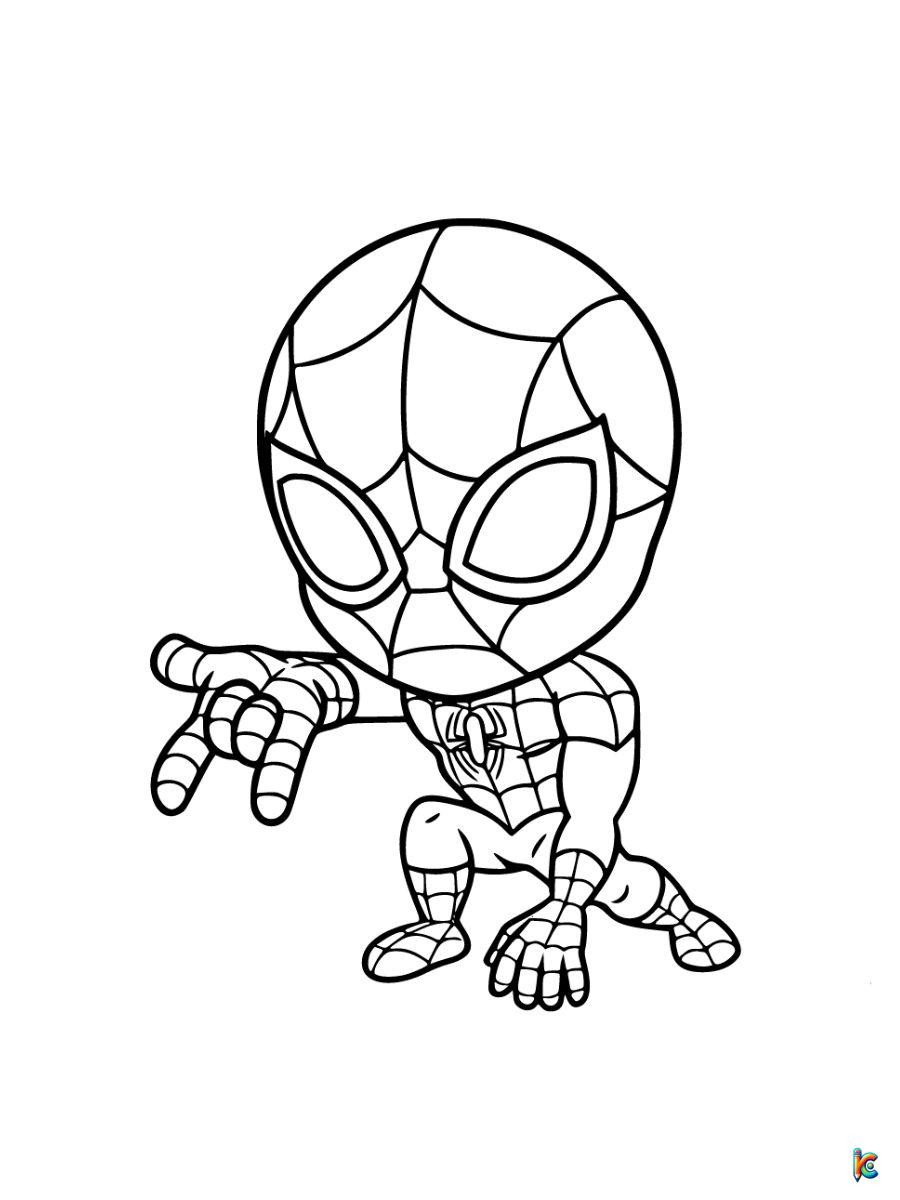 cute spiderman coloring page