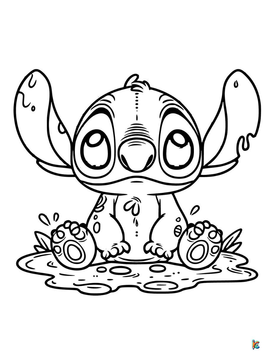 cute stitch coloring pages