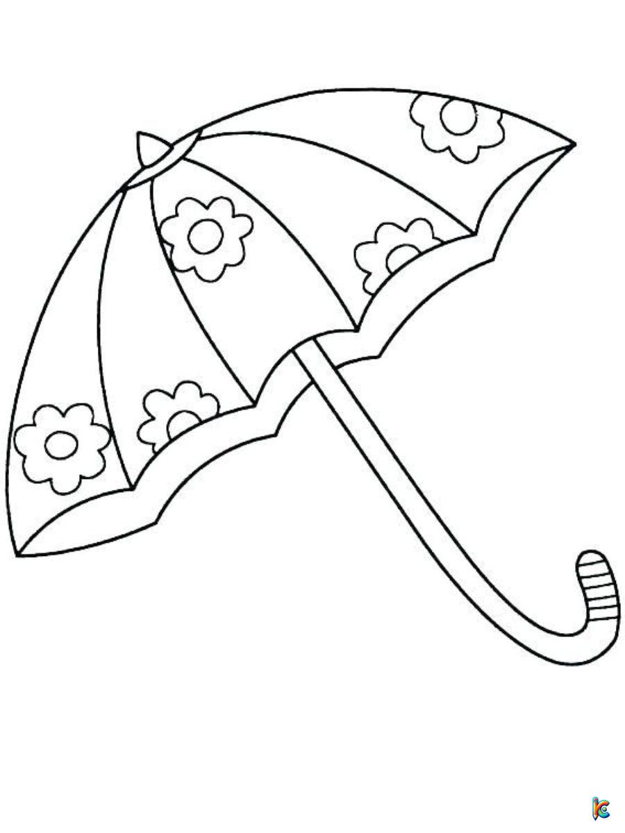 cute umbrella coloring page