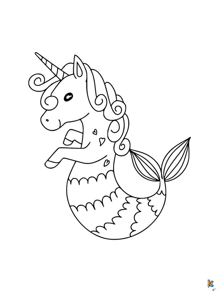 cute unicorn mermaid coloring pages