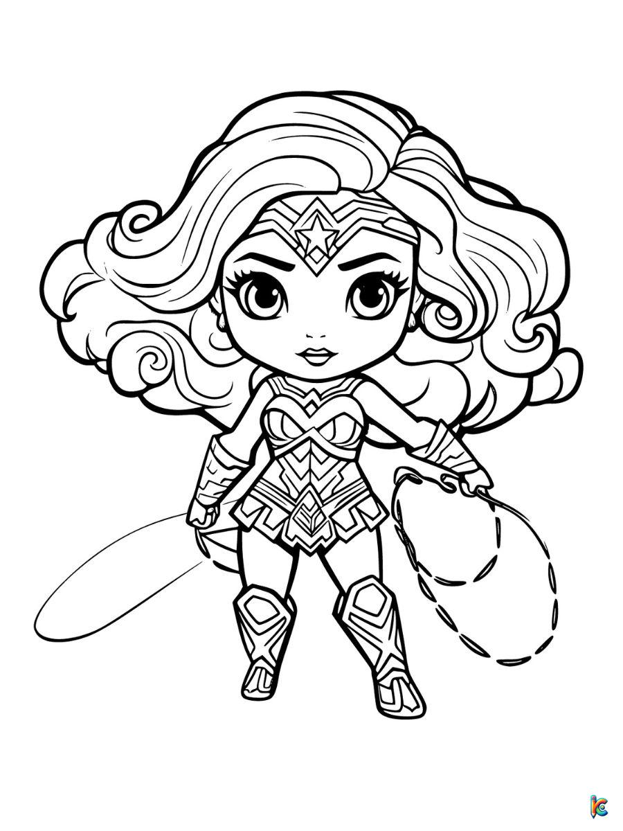 cute wonder woman coloring pages