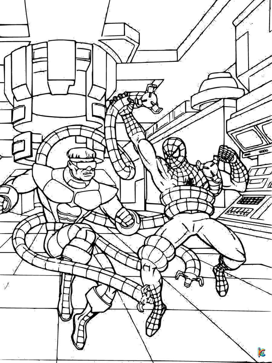 doc ock vs spiderman coloring page