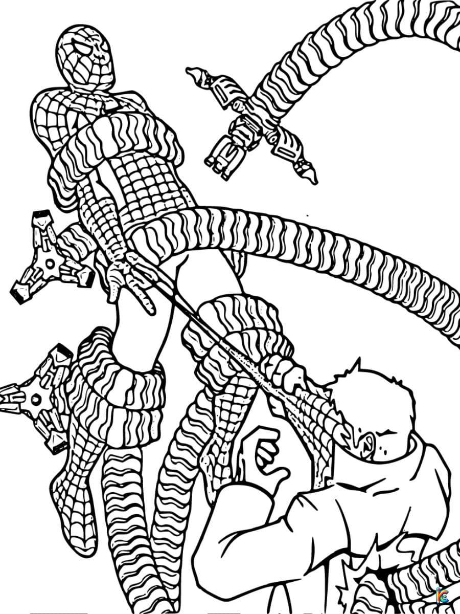 doc ock vs spiderman coloring pages