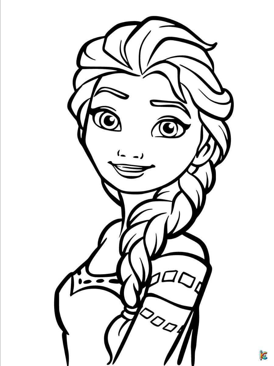 elsa frozen coloring page