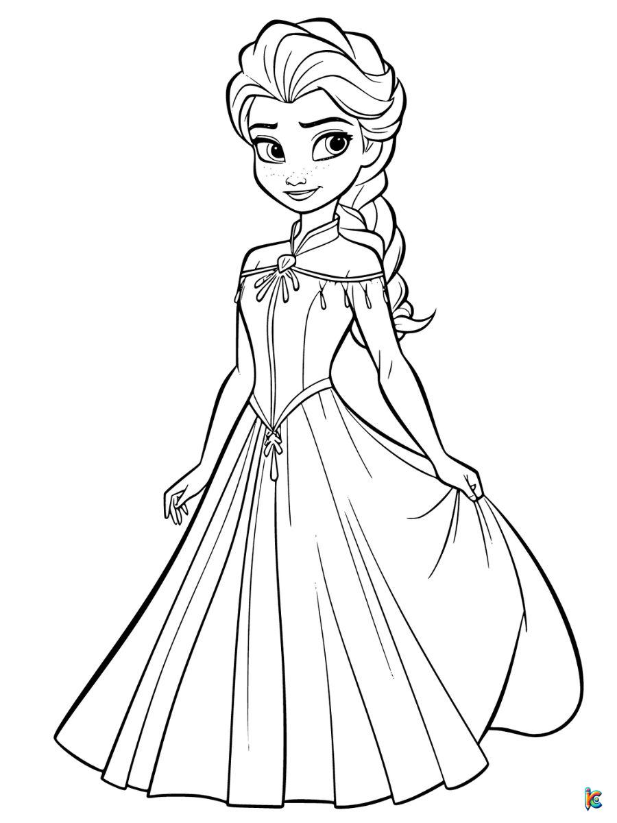 elsa frozen coloring pages