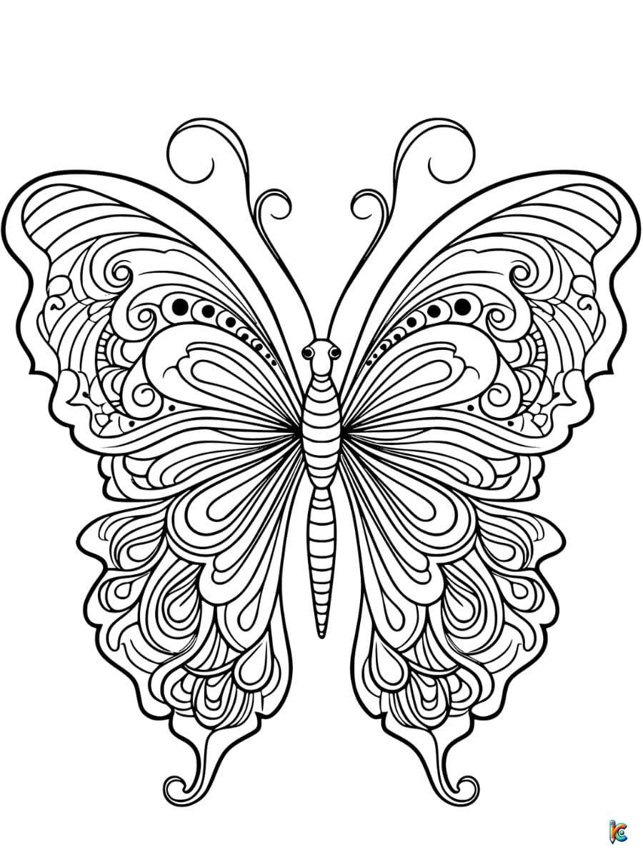 free butterfly mandala coloring pages