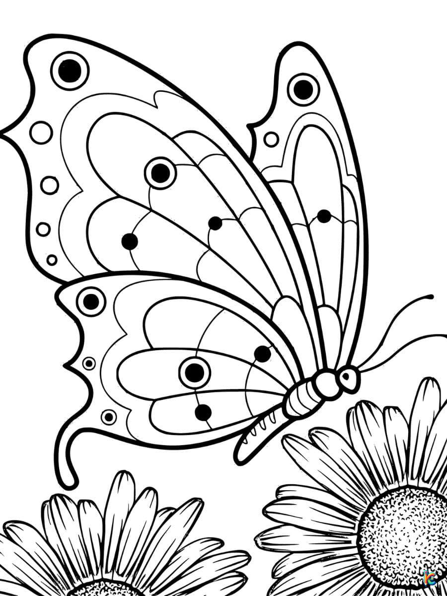 free coloring pages butterflies and flowers