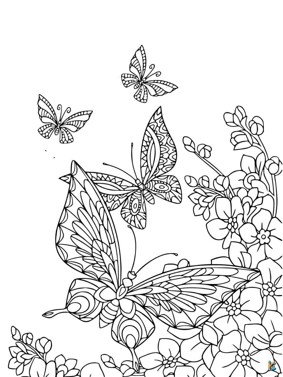 free coloring pages flowers and butterflies