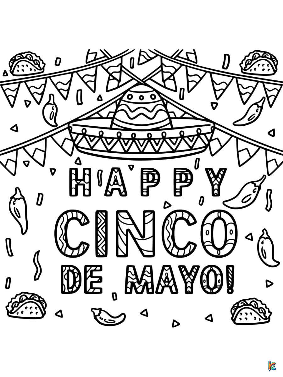 free coloring pages for cinco de mayo