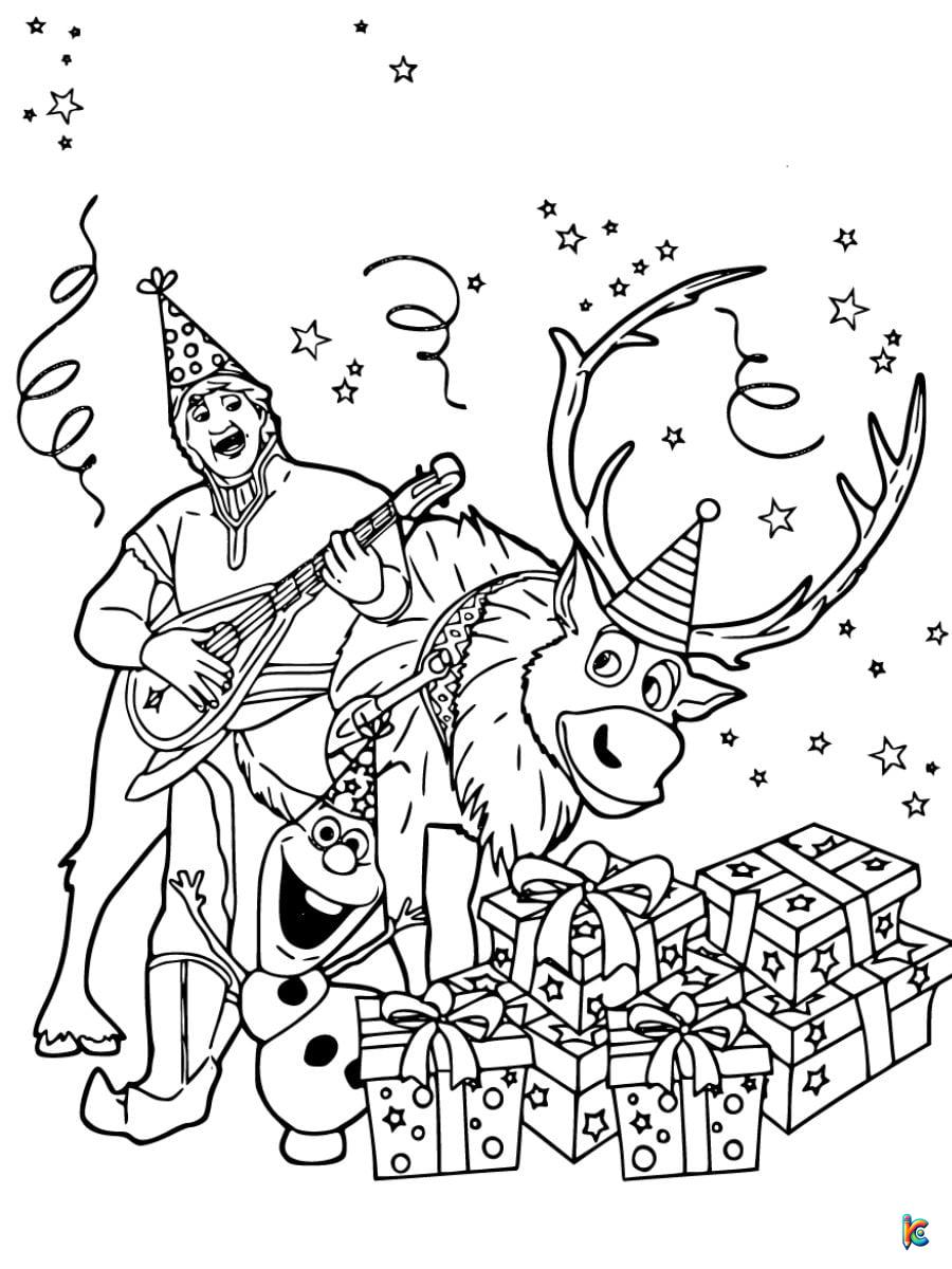 free frozen christmas coloring pages