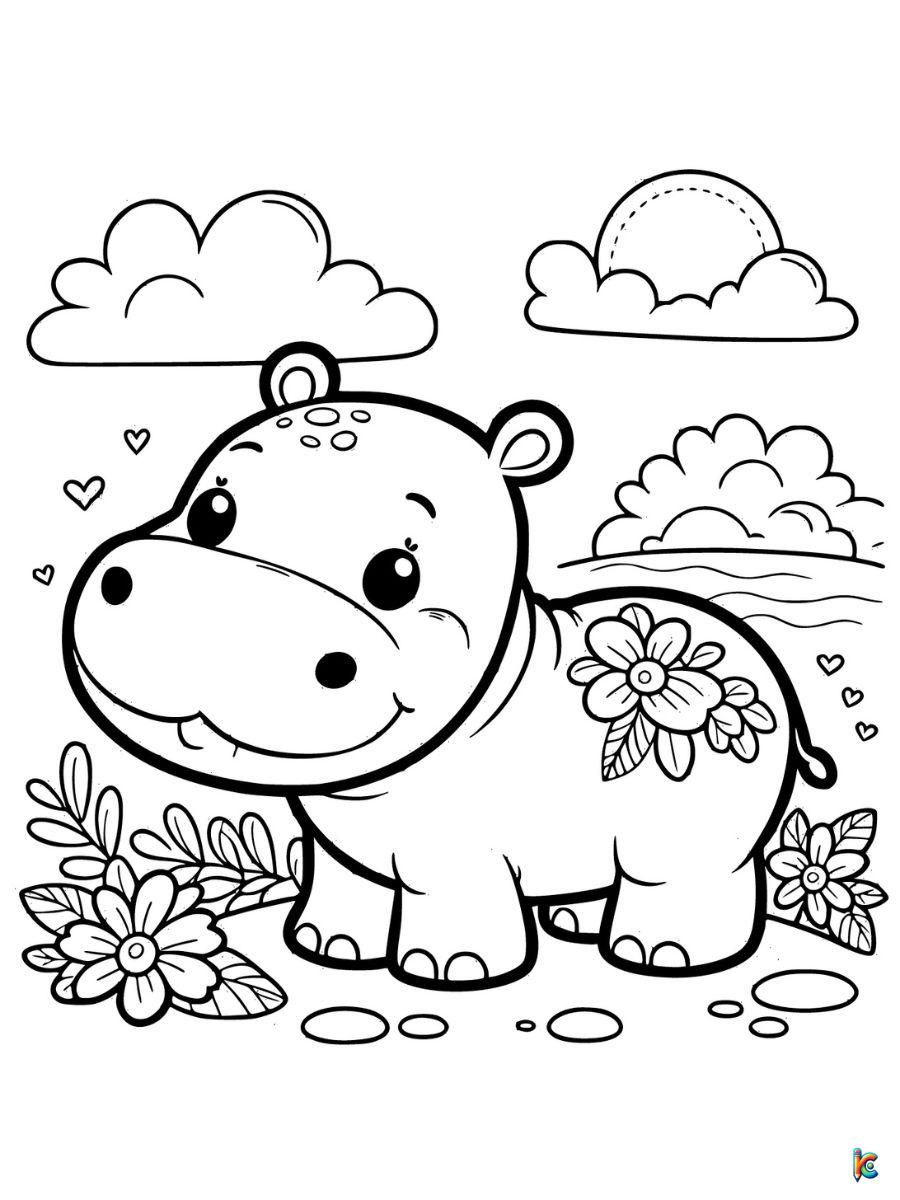 free hippo coloring pages