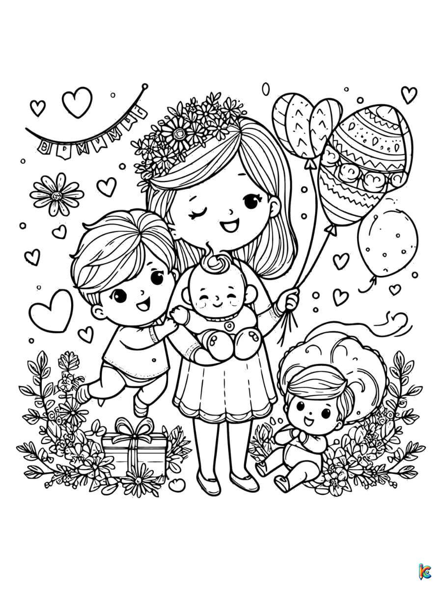 free mothers day coloring pages