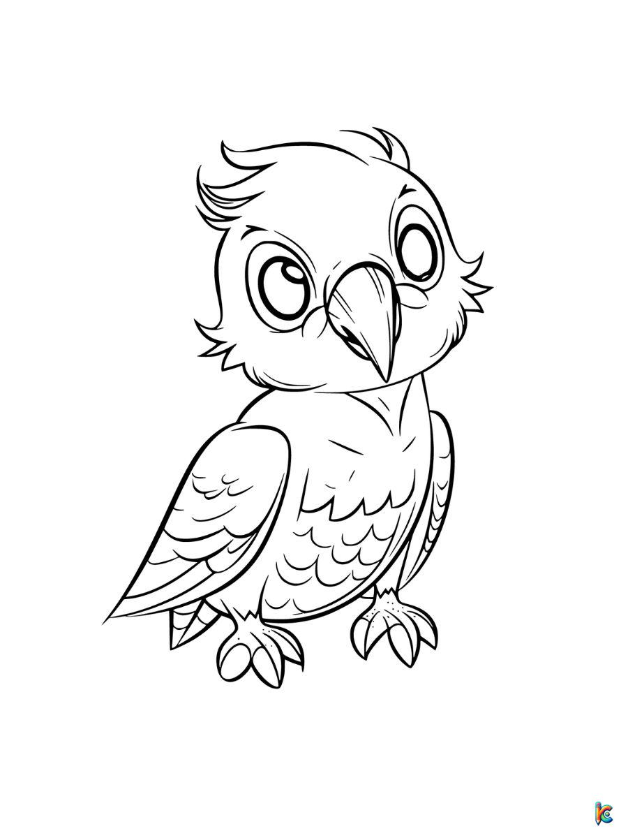 free parrot cute coloring page